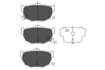 Bromsbeläggsats, Bakaxel, hyundai,kia,nissan, 4406008E91, 4406061E90, 4406061E92, 4406061E94, 4406065E90, 4406086E90, 44060A169