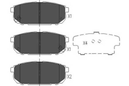 Bromsbeläggsats, Bakaxel, kia sorento i, sorento van i, 583023ED00, 583023ED01, 583023ED02, 583023EE00