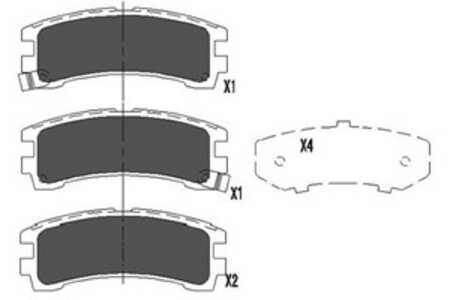 Bromsbeläggsats, Bakaxel, nissan pathfinder i, terrano i, 4406008G11, 4406032G85, 4406032G86, AY060NS002, D406MS1490