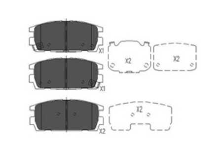 Bromsbeläggsats, Bakaxel, hyundai terracan, 58302H1A00, 58302H1A10, 720060003