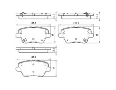 Bromsbeläggsats, Bakaxel, hyundai,kia, 58302G4A30