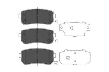 Bromsbeläggsats, Bakaxel, hyundai,kia, 583020ZA00, 583021GA00, 583021HA00, 583021HA10, 583021JA30, 583021JA31, 583021MA00, 5830