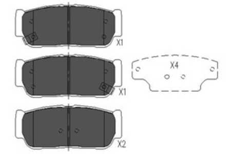 Bromsbeläggsats, Bakaxel, kia,ssangyong, 48413091A0, 48413091A1, 4841321A10, 4841321B10, 583023EU00, 583023EU01, 583024DU00, 58