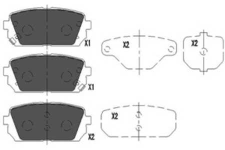 Bromsbeläggsats, Bakaxel, kia carens minibus,  minivan ii, carens minibus,  minivan iii, 583021DA00, 583021DA01, 583021DE00, S5