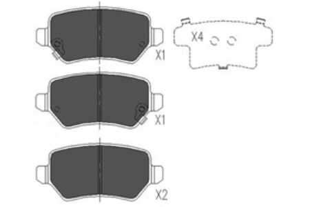 Bromsbeläggsats, Bakaxel, kia,opel,vauxhall, 1605122, 1605233, 1605967, 583021PA30, 58302A2A30, 93176118