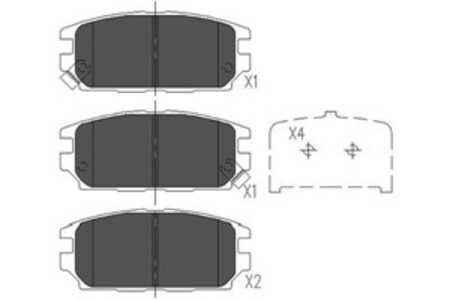 Bromsbeläggsats, Bakaxel, mitsubishi, 4605A237, AY060MT002, MB857610, MB857611, MB928067, MN102625, MR129434, MR389582, V9118M0