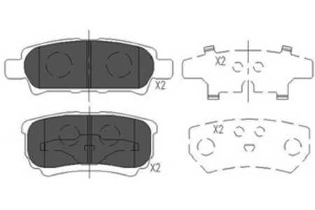 Bromsbeläggsats, Bakaxel, chrysler,dodge,jeep,mitsubishi, 4605A336, 4605A337, 4605A479, 4605A493, 4605A558, MN116929, MR955068,