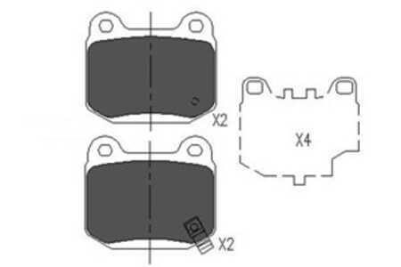 Bromsbeläggsats, Bakaxel, mitsubishi,nissan,subaru, 26696FE000, 26696FE001, 26696FE080, 26696FG000, 26696SG000, 26696VA000, 440