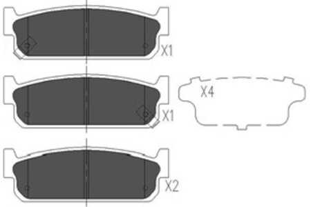 Bromsbeläggsats, Bakaxel, infiniti i30, q45 ii, q45 iii, nissan cedric, cefiro sedan iii, maxima / maxima qx v, stagea, 440600P