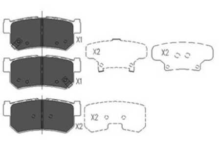 Bromsbeläggsats, Bakaxel, daewoo,ssangyong, 4841305100, 4841305101, 4841305102, 4841308000, 4841308050, 4841308051, 48413090A0,