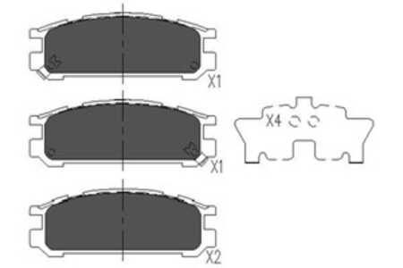 Bromsbeläggsats, Bakaxel, subaru, 26296AA030, 26296AA060, 26296AA061, 26296AA062, 26296AA080, 26296AA081, 26296AA082, 26296PA04