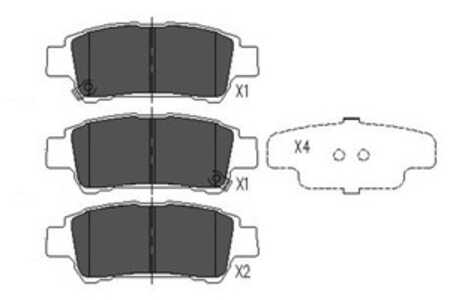 Bromsbeläggsats, Bakaxel, toyota alphard i, avensis verso, previa ii, sienna, 0446628030, 0446628040, 0446628050, 0446628070, 0