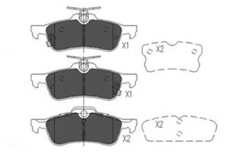 Bromsbeläggsats, Bakaxel, daihatsu charade viii, honda civic ix, civic tourer ix, toyota yaris, yaris skåp/halvkombi, 044660D01