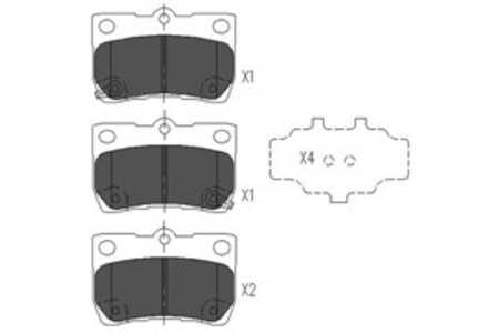 Bromsbeläggsats, Bakaxel, lexus gs, is ii, is c, toyota crown, mark x i, 0446622190, 044662219079, 0446630210, 0446630230, 0446