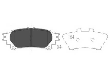 Bromsbeläggsats, Bakaxel, lexus rx, toyota fortuner, highlander / kluger, mirai, prius plus, prius plus van, sienna, 044660E010