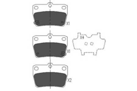 Bromsbeläggsats, Bakaxel, toyota rav 4 ii, 0446642010, 0446642020, 0446642030, 0446642040, 0446642050, 04466YZZD3, T11BJ3501080