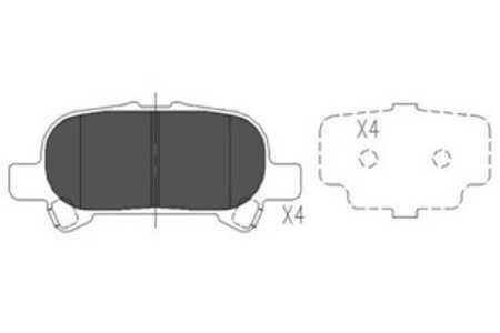 Bromsbeläggsats, Bakaxel, toyota avalon sedan, camry sedan, solara coupé, 0446606030, 0446633060, 0446633080, 0446641020, V9118