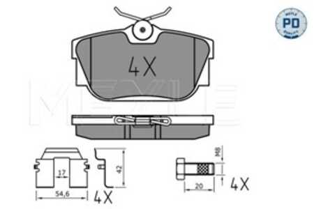 Bromsbeläggsats, Bakaxel, vw transporter buss iv, transporter flak/chassi iv, transporter skåp iv, 701 698 451, 7D0 698 451 A, 