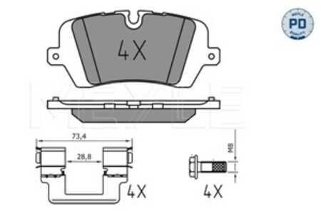 Bromsbeläggsats, Bakaxel, land rover defender station wagon, defender van, discovery v, range rover iv, range rover sport ii, L