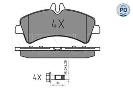 Bromsbeläggsats, Bakaxel, mercedes-benz,vw, 004 420 81 20, 005 420 74 20, 006 420 22 20, 006 420 45 20, 2E0 698 451 A, 2E0 698 