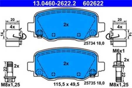 Bromsbeläggsats, Bakaxel, jeep cherokee, cherokee van, 0 6822 5301AA, 0 6822 5301AB, 6822 5301AA, 6822 5301AB