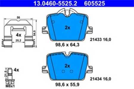 Bromsbeläggsats, Bakaxel, bmw,toyota, 04466-WAA01, 34 20 6 888 831