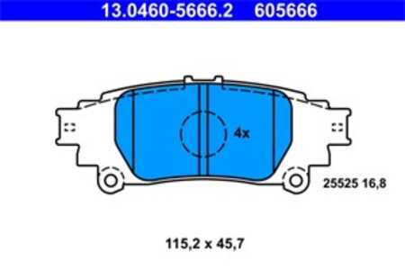 Bromsbeläggsats, Bakaxel, lexus gs, is iii, 04466-30280