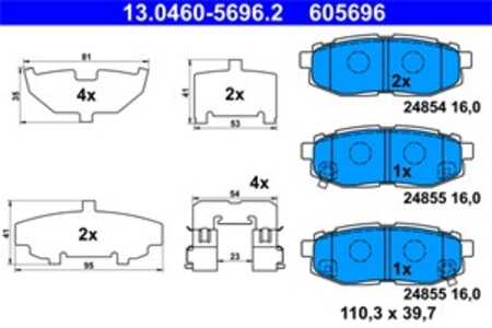 Bromsbeläggsats, Bakaxel, subaru forester, legacy v, legacy kombi v, outback, tribeca, 26696SG000, 26696XA000, 26696XA010, 2669