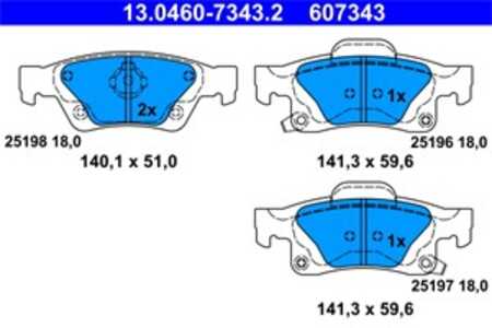 Bromsbeläggsats, Bakaxel, jeep grand cherokee iv, grand cherokee van, 0 6805 2386AA, 0 6805 2387AA, 6805 2386AA, 6805 2387AA, K