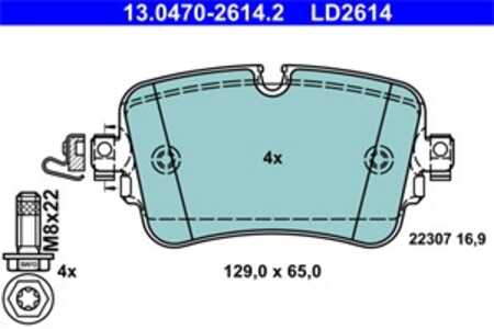 Bromsbeläggsats, Bakaxel, audi a6 allroad c8, a6 c8, a6 c8 avant, a7 sportback, a8 d5, q7, q7 van, q8, vw touareg, 4KE 698 451 