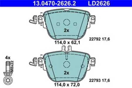 Bromsbeläggsats, Bakaxel, mercedes-benz, 000 420 62 00, A 000 420 62 00