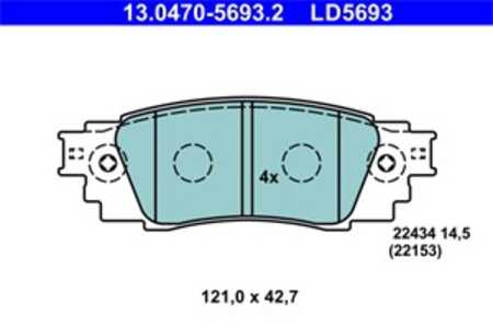 Bromsbeläggsats, Bakaxel, lexus es, nx, ux, toyota camry, c-hr, c-hr van, corolla cross, rav 4 v, rav 4 van v, 04466-10010, 044