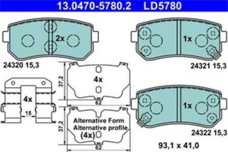 Bromsbeläggsats, Bakaxel, hyundai,kia, 58302-0ZA00, 58302-1GA00, 58302-1HA00, 58302-1HA10, 58302-1JA30, 58302-1JA31, 58302-1MA0