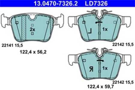 Bromsbeläggsats, Bakaxel, jaguar,land rover,volvo, 31445621, 31445622, 31471265, 31471266, 32233035, J9C 14009, LR061385, LR090