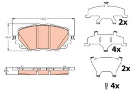 Bromsbeläggsats, Bakaxel, mazda mx-5 iv, mx-5 rf targa, N2Y3-26-48Z