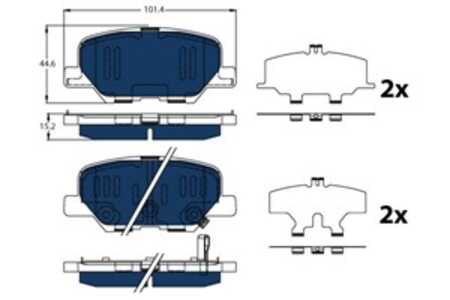 Bromsbeläggsats, Bakaxel, mitsubishi eclipse cross, outlander iii, outlander van iii, 4605A492