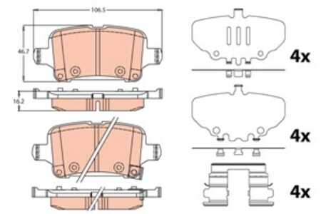 Bromsbeläggsats, Bakaxel, opel,vauxhall, 13517515, 13517694