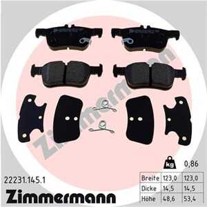 Bromsbeläggsats, Bakaxel, ford, 2 209 329, 2 247 444, 2 367 295, 2 379 248, 2 433 333, KTJ1GC-2M007-AC, KTJX61-2M007-AEB, KTJX6