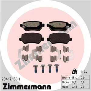 Bromsbeläggsats, Bakaxel, kia,opel,vauxhall, 1605086, 1605122, 1605128, 1605625, 1605967, 1605995, 58302-1PA30, 93169143, 93170