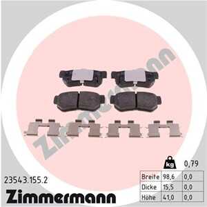 Bromsbeläggsats, Bakaxel, hyundai,kia,ssangyong, 4841321A10, 4841321B10, 5830226A00, 5830226A30, 583022EA00, 583022EA30, 583023