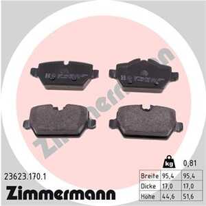 Bromsbeläggsats, Bakaxel, bmw 1 [e81, e87], 1-serie coupé [e82], 3 [e90], 3 touring [e91], mini mini countryman, mini paceman, 