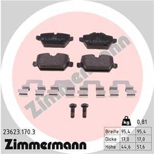 Bromsbeläggsats, Bakaxel, bmw 1 [e81, e87], 1-serie coupé [e82], 3 [e90], 3 touring [e91], mini mini countryman, mini paceman, 