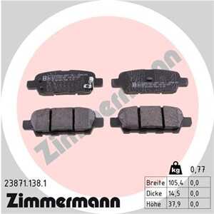 Bromsbeläggsats, Bakaxel, infiniti,nissan,renault,suzuki, 4106 014 08R, 4406 054 35R, 440605435R, 44060-8H385, 44060-AL585, 440