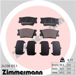 Bromsbeläggsats, Bakaxel, lexus es, toyota aurion, camry sedan, rav 4 iii, rav 4 iv, 04466-06070, 04466-06080, 04466-06090, 044