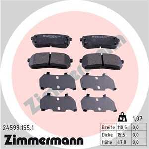 Bromsbeläggsats, Bakaxel, hyundai,kia, 58302-3AJ00, 58302-3AJ50, 58302-3JA00, 58302-4DE00, 58302-4HA50, 58302-C5A00, 58302-C5A70