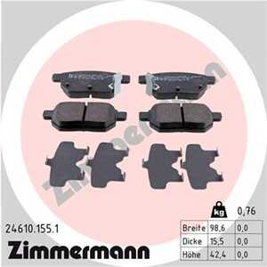 Bromsbeläggsats, Bakaxel, aston martin cygnet, subaru trezia, toyota auris, iq, prius, prius phv, urban cruiser, verso s, yaris