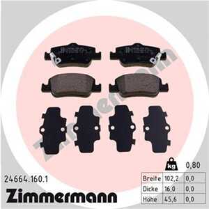 Bromsbeläggsats, Bakaxel, toyota auris, auris kombi, corolla sedan, 04466-02170, 04466-02180, 0446602181, 04466-02190, 04466-02