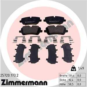 Bromsbeläggsats, Bakaxel, land rover discovery v, range rover iv, range rover sport ii, LR036574, LR065492, LR068303, LR079910,