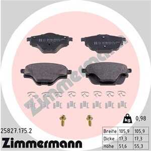 Bromsbeläggsats, Bakaxel, citroën,ds,opel,peugeot, 16 090 009 80, 16 175 354 80, 16 197 912 80, 95525386