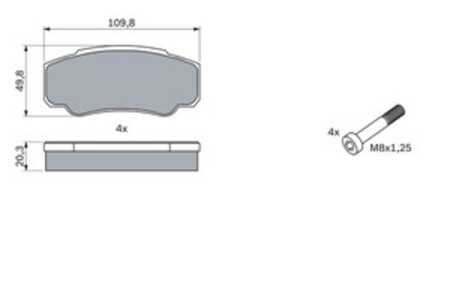 Bromsbeläggsats, Bakaxel, peugeot boxer buss, boxer flak/chassi, boxer skåp, 4254 43